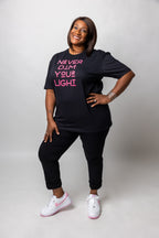 Never Dim Your Light Graphic T-shirt (black)