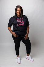 Never Dim Your Light Graphic T-shirt (black)